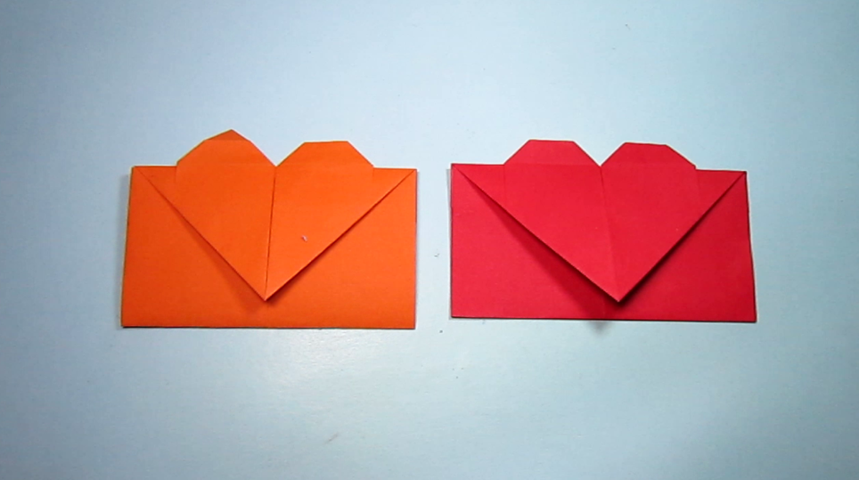 3分钟用一张纸折爱心信封,简单的心形书信