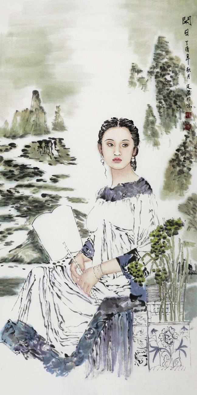 作品欣赏:水墨人物画的主要特点是笔墨美,以书入画,书法用笔,墨由线出