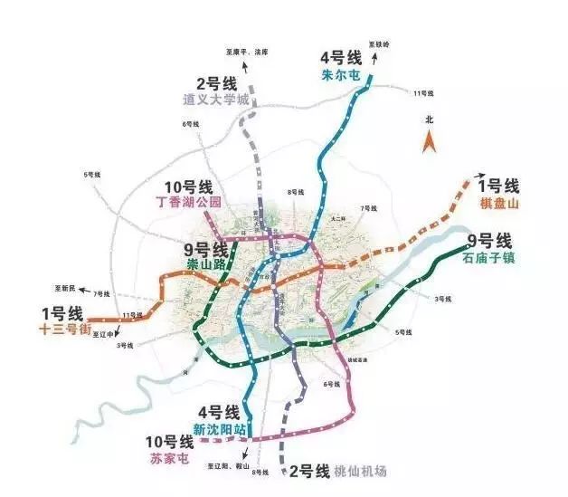 沈阳地铁线路规划图