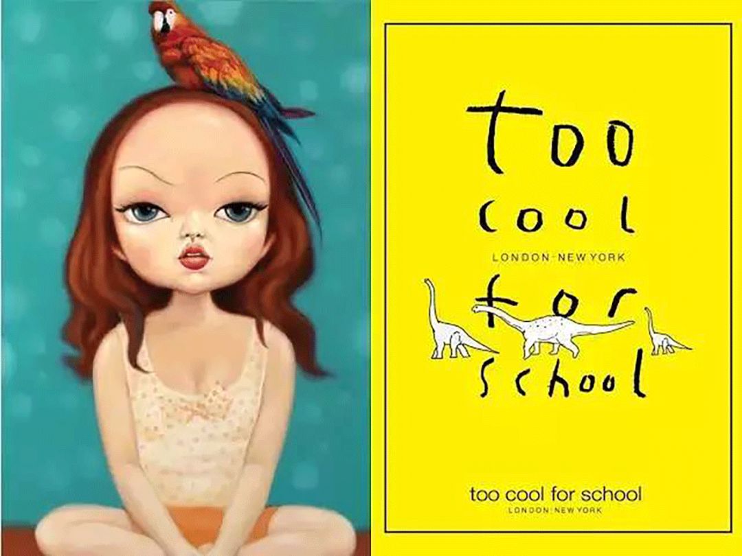 从品牌名"too cool for school"开始,到持续与国外插画家合作设计亮