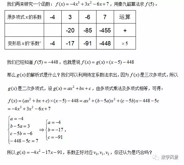 秦九韶算法与多项式除法