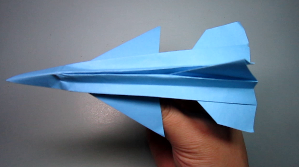 儿童手工折纸战斗机,一张纸就能折出f16战斗机,简单的折纸飞机