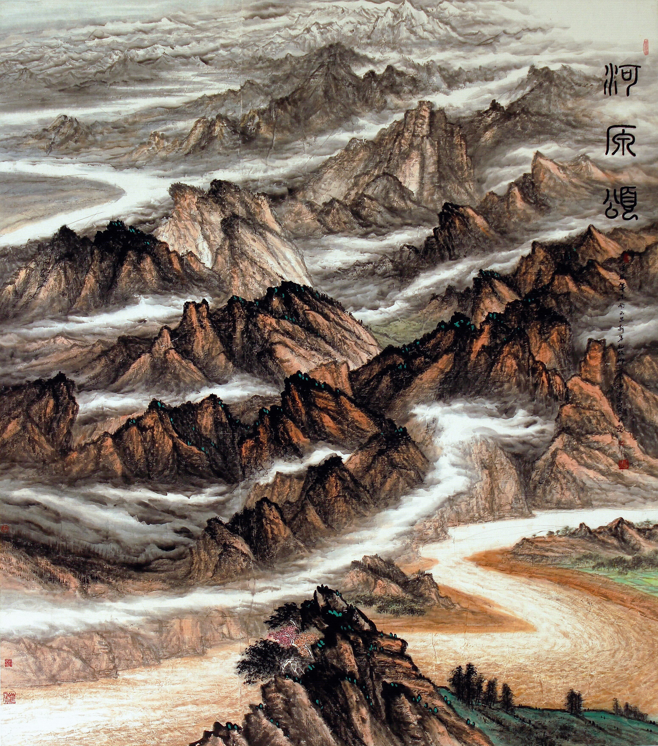 当代著名雪域画家【张海鸿】山水画精品欣赏