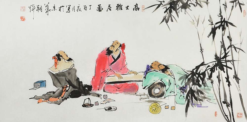 构图严谨,线条流畅—杨朝辉人物画