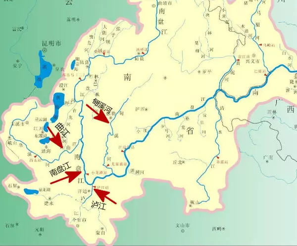 珠江水系在红河州境内的主要河流图片