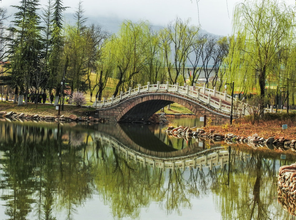 甘肃天水马跑泉公园春光风景如诗如画醉游人(天之水网