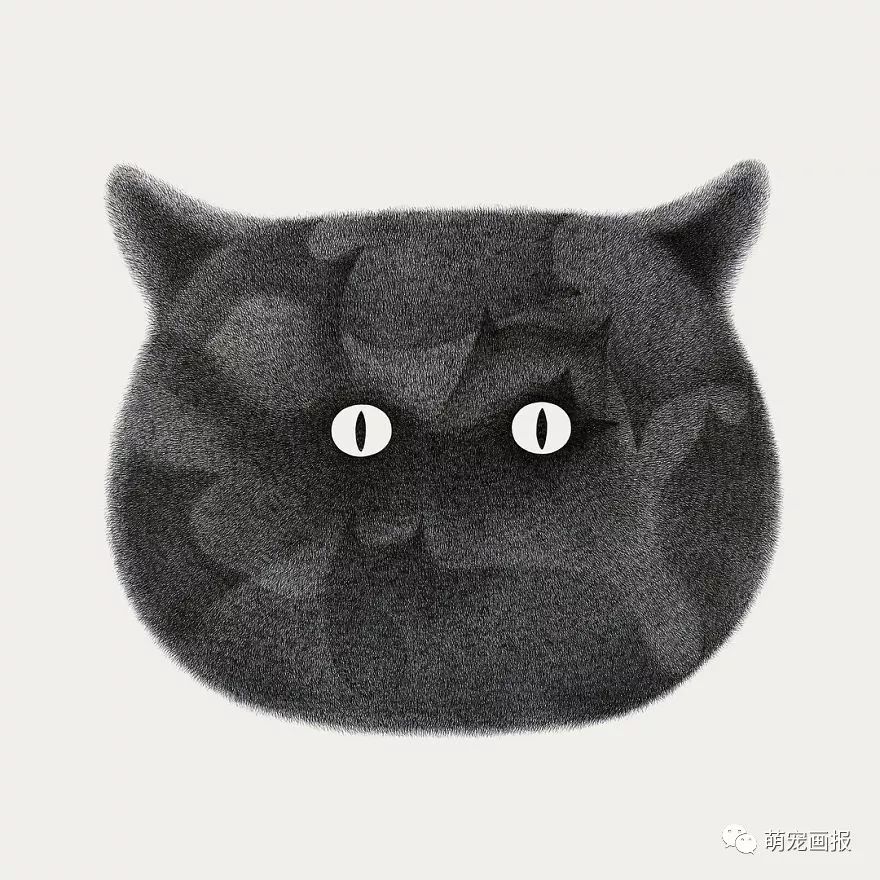 马来西亚插画师用细线条墨水笔画出的毛茸茸的猫咪们