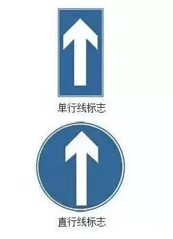 单行路和直行标志