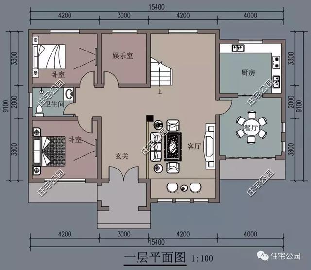 15x11米2层农村别墅,布局实用外观亮丽,用来养老最合适!