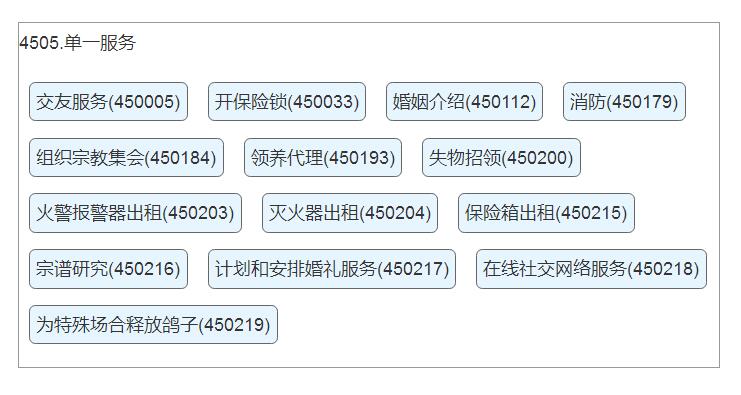 南京商标注册类别(分类)45类明细