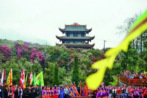 昨日,贵州毕节百里杜鹃景区举行"祭花神"仪式,万余游客一饱眼福