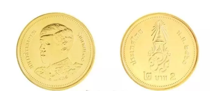 4月6日起,全泰国范围内正式发行新版十世王泰铢硬币,币值仍然为10铢,5