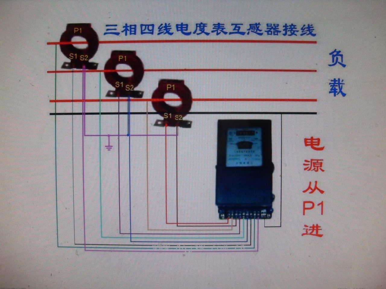 三相电表通过电流互感器连接方式连接,电表的接线有10根,要观察连接的