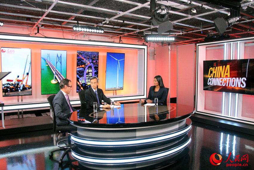 中国驻南非大使林松添接受南非时代传媒集团电视台采访