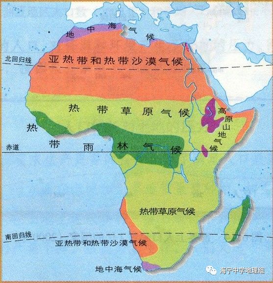 非洲气候类型分布