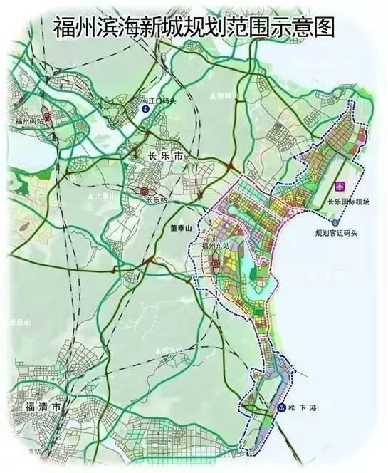 长乐新区滨海新城规划图   网络