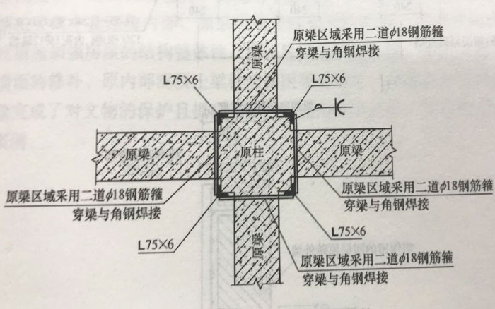 外包角钢法加固混凝土柱