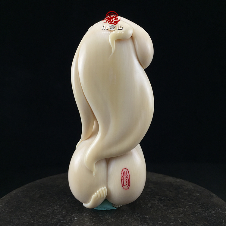 小重山猛犸 猛犸牙雕李小珍大师作品 猛犸象牙工艺品