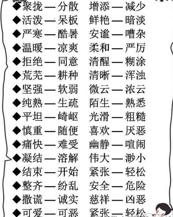 小学1000个近义词 反义词!考100分的孩子书里都夹着一