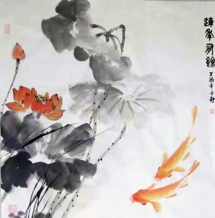 画家于静老师锦鲤作品欣赏