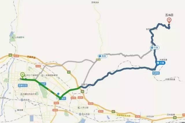 110国道行驶约4公里 → 北拐上小路 → 石门风景区 内蒙古包头市