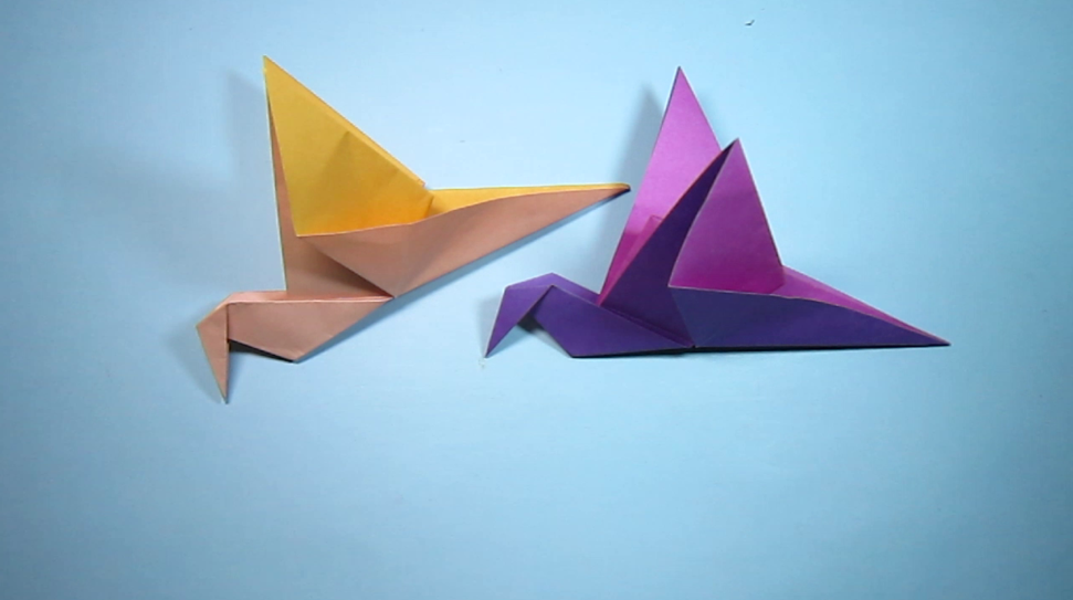 儿童手工折纸小鸟 2分钟学会简单会飞的小鸟的折法