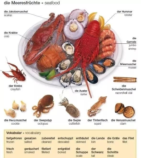 龙虾螃蟹用英语怎么说