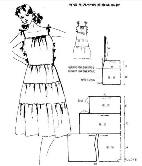 夏季休闲连衣裙打版制图