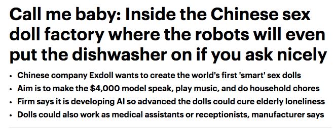 中国的性爱机器人已领先世界了：白天做家务，晚上啪啪啪，还能给你讲笑话……