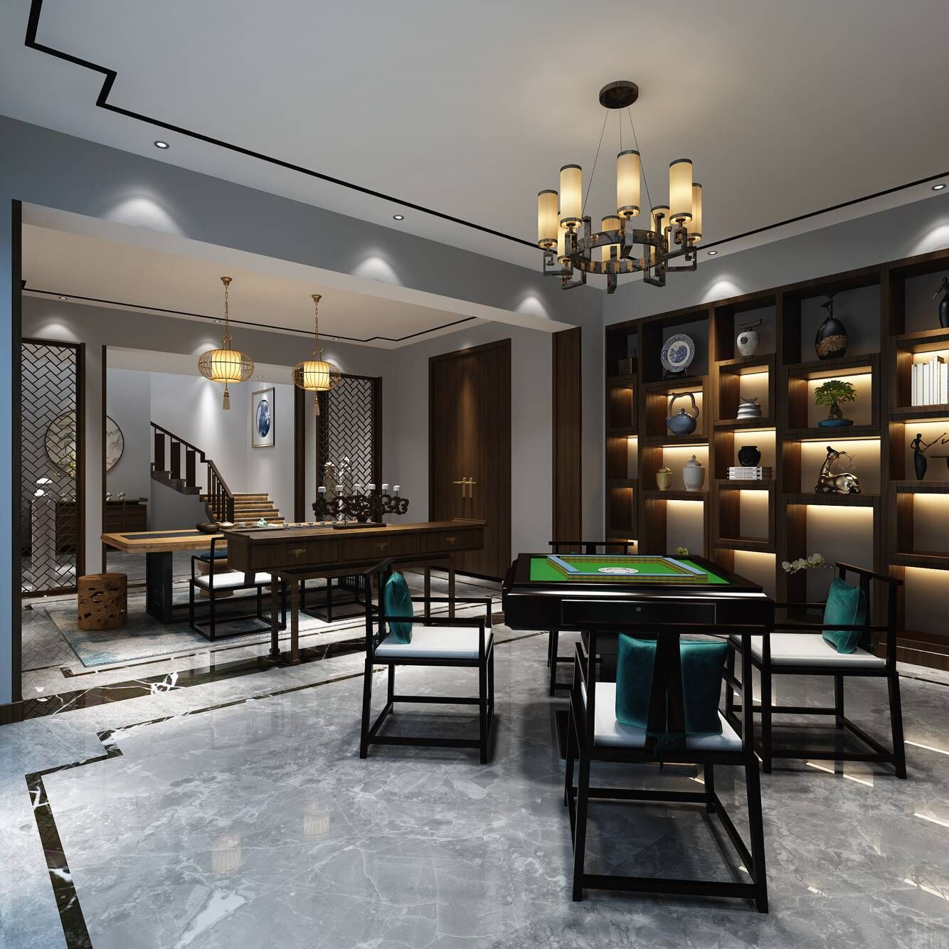 【案例赏析】新中式550平独栋别墅设计——上海古涧堂