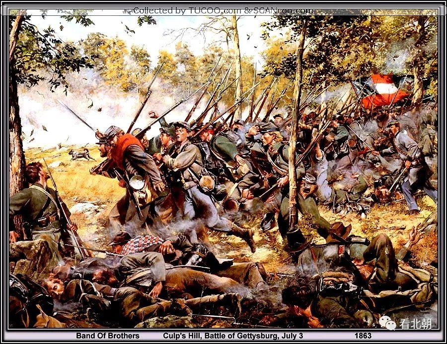 油画里的排队被枪毙美国南北战争葛底斯堡战役画作鉴赏
