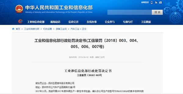 又双叒叕有5家车星空体育企被罚了！工信部：生产一致性不达标(图1)