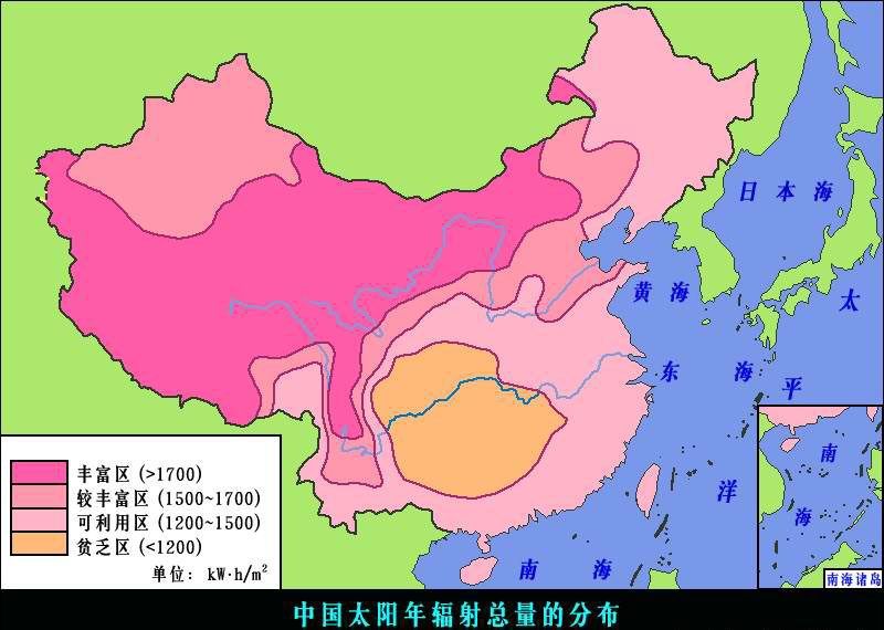 我国哪个地区太阳辐射量大又有那些地区适合安装光伏