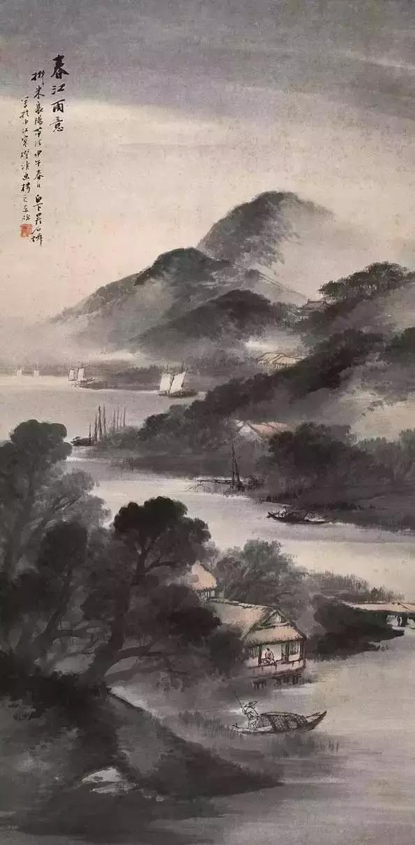 海派画家吴石仙的山水画,渲染入微!