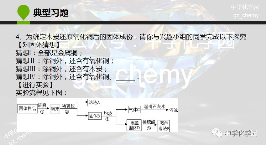 必考题型 初中化学探究题 木炭还原氧化铜