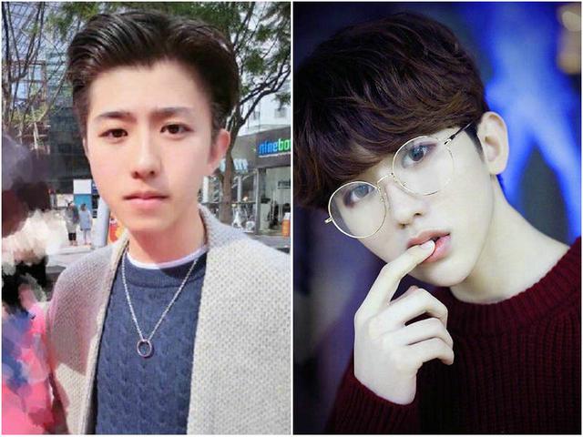 16岁上下的蔡徐坤(左边)与17岁的蔡徐坤(右边).