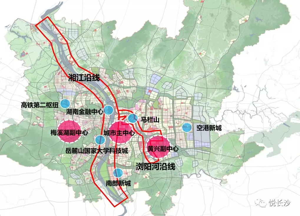 六大片区(岳麓山国家大学科技城,湖南金融中心,马栏山视频文创产业园