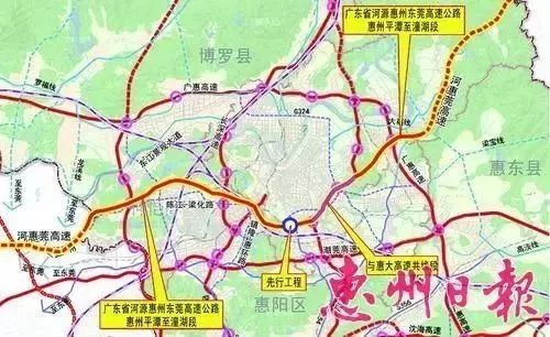 待这条高速路通车后,惠州人去广州,东莞,中山将缩短30