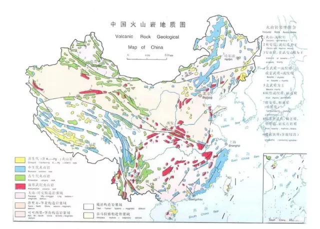 中国火山岩分布图