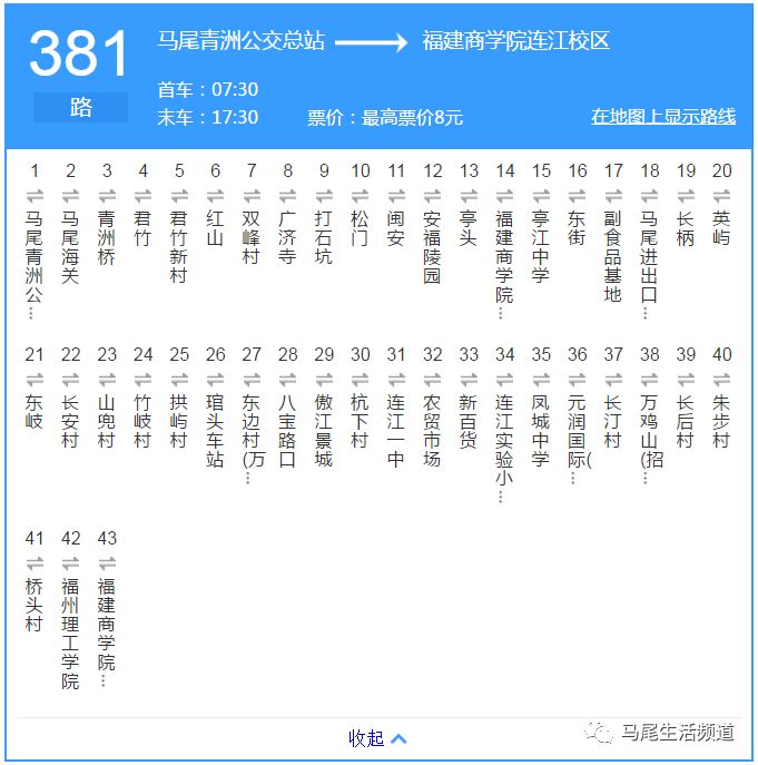 381路和380路线路信息