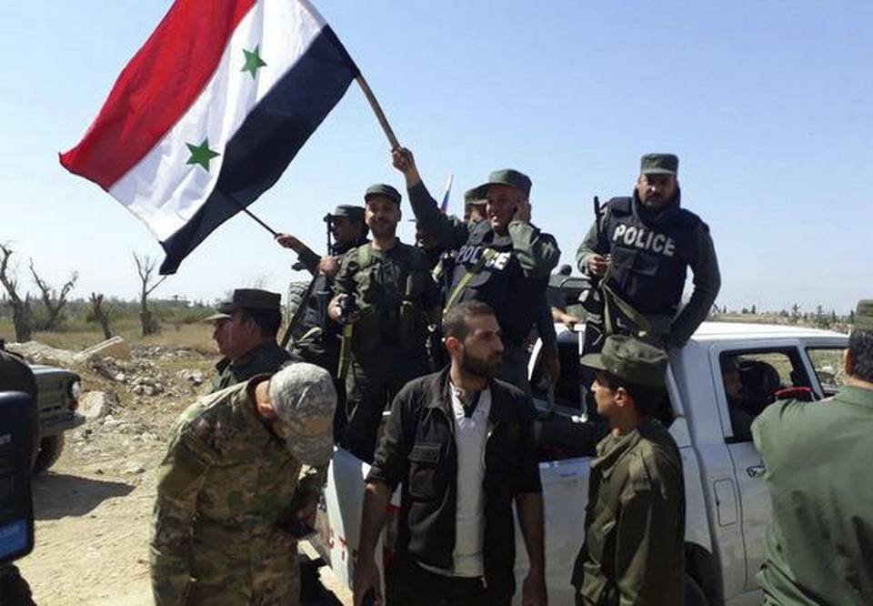 叙利亚军警庆祝东古塔解放