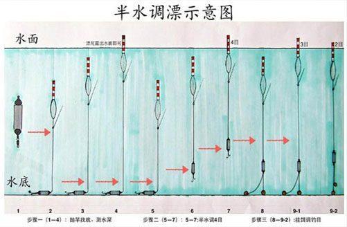 钓鱼高手常用的空钩半水调漂新手一看就会