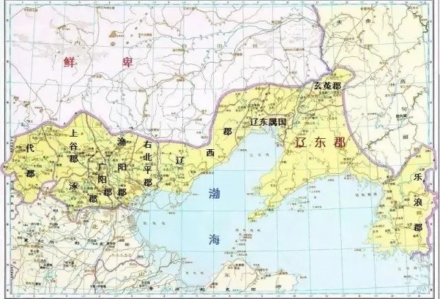 辽东郡东通乐浪郡,北接玄菟郡,西连辽西郡,南临黄海和渤海,是连接中国