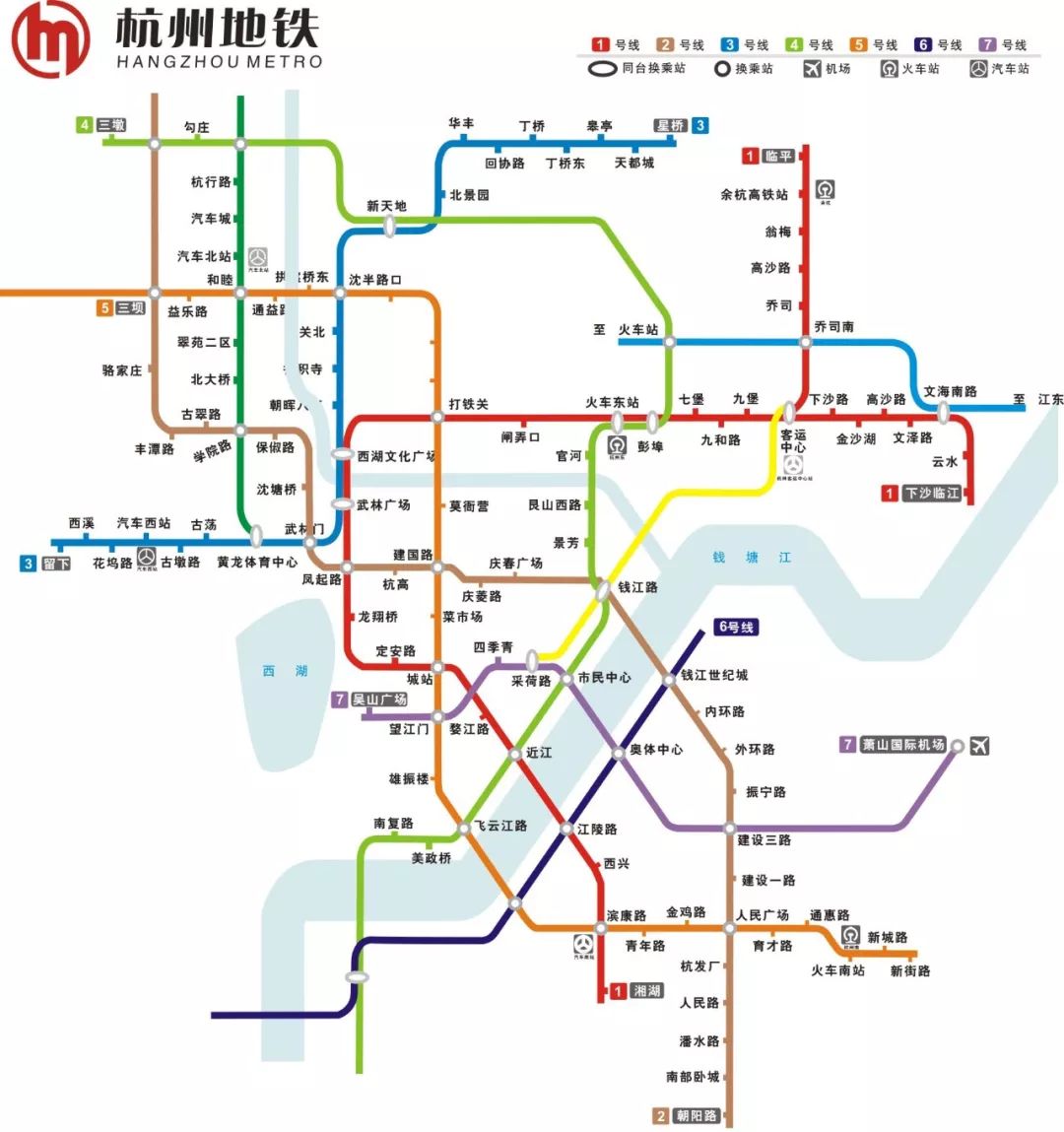 杭州地铁线路图
