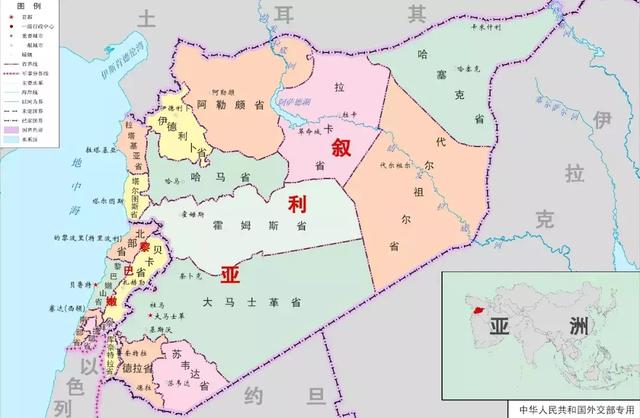 叙利亚行政地图