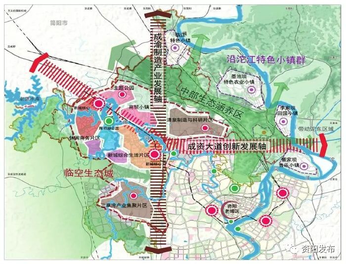 资阳临空经济区距天府国际机场12公里,规划区面积99平方公里,涉及临江