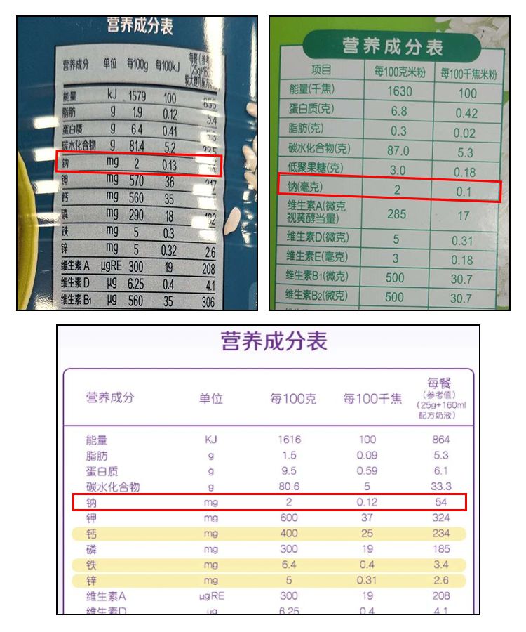 米粉样品成分表实拍