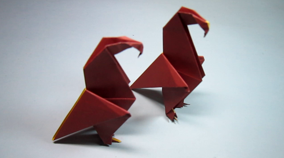 儿童手工折纸老鹰,一张纸就能折出霸气的老鹰,简单的折纸