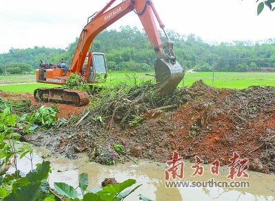 清除淤泥垃圾 河道换上新颜