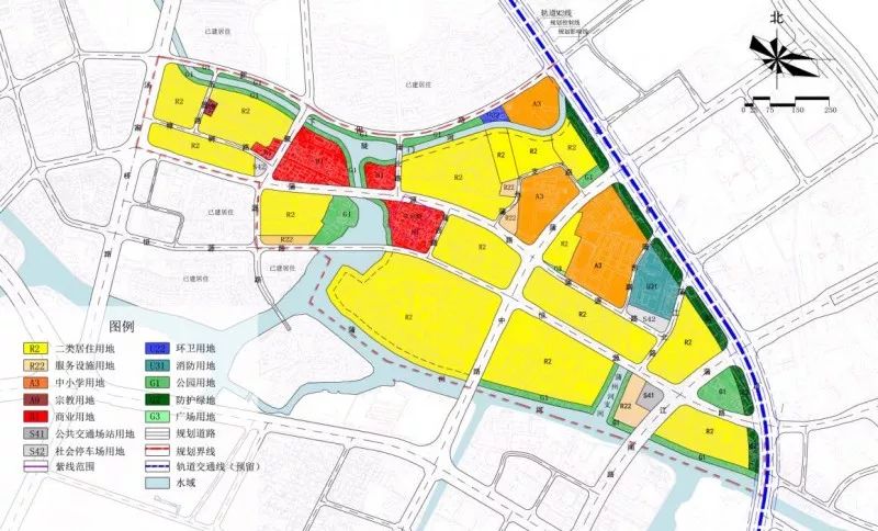 蒲州片区控规用地规划图,图据温州市规划局